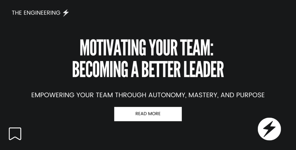 Motivating Your Team: Daniel Pink's book "Drive" - autonomy, mastery, and sense of purpose